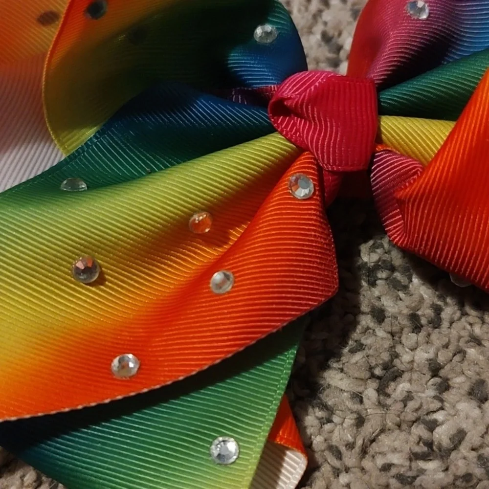 Rainbow Bow with Rhinestones